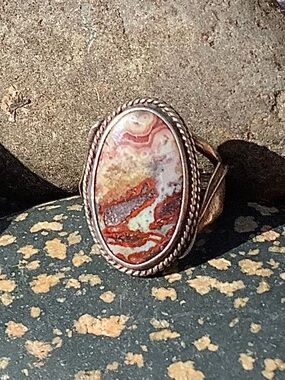 Red Agate Sterling Ring